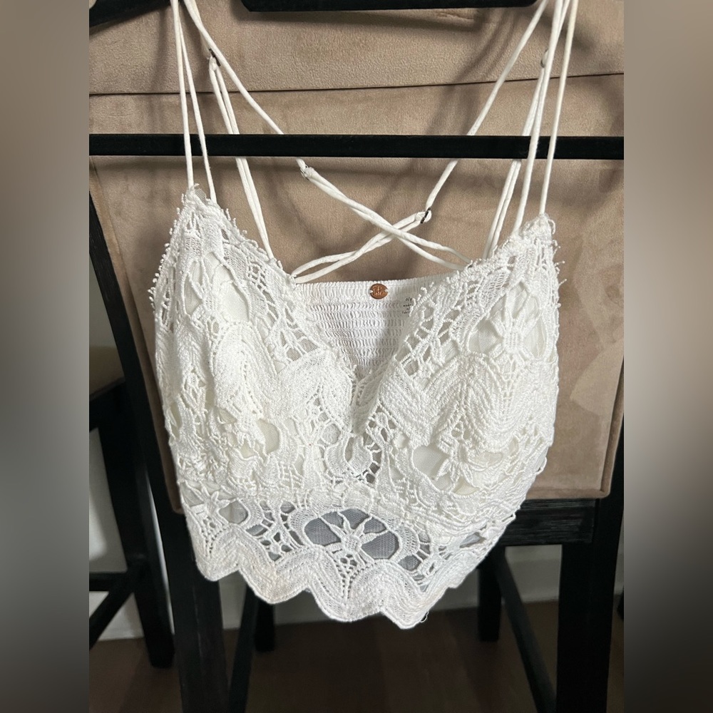 Free People White Lace Bralette